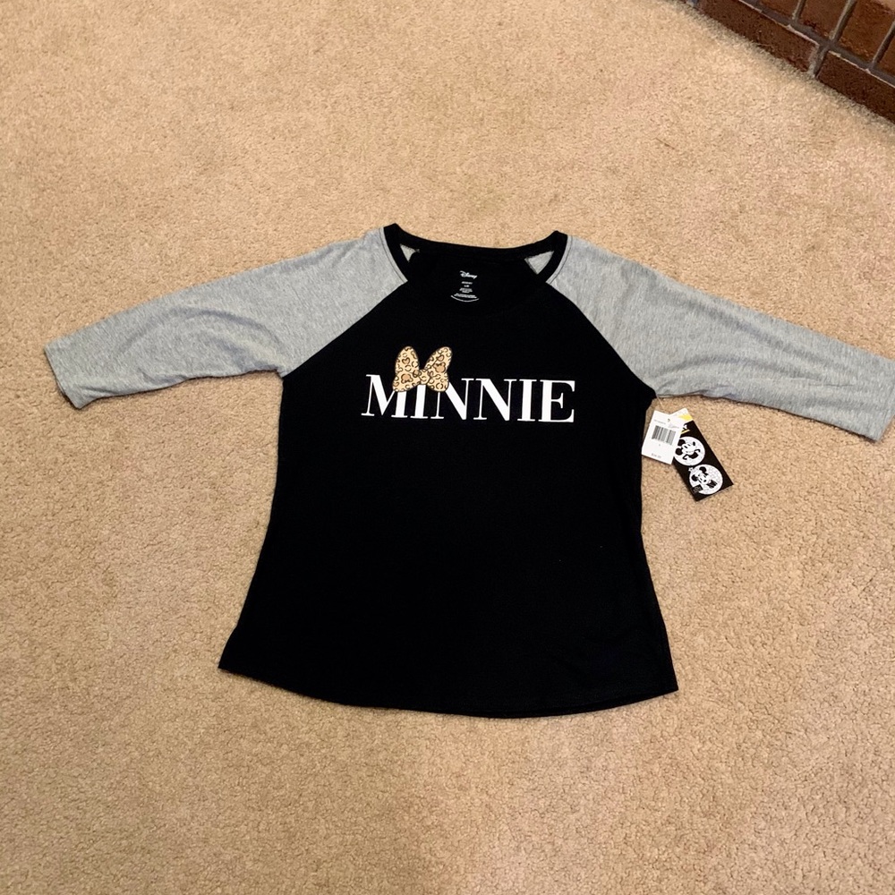 Minnie Mouse baseball shirt.